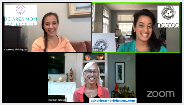 DC Area Mom Collective’s FB live 8/26/2020 with Nidhi Reva and Dr. Heather Johnson