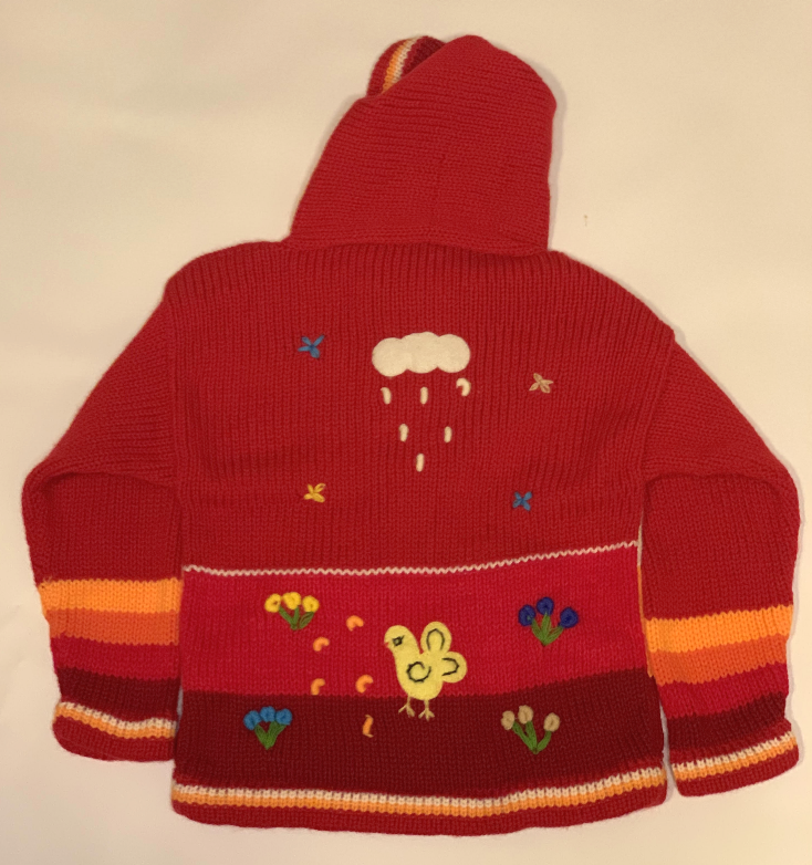 Handmade Ecuadorian Infant/Kid Colorful, Wool-Blend Zip Hooded